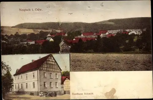 Ak Neutsch im Odenwald Modautal, Gasthaus Schmitt, Totalansicht