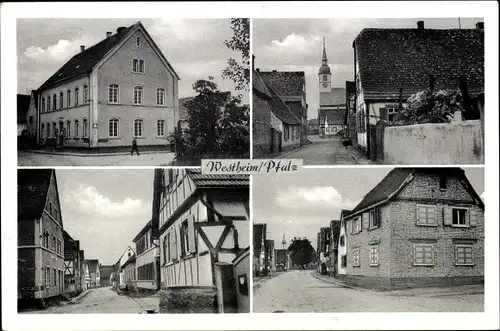 Ak Westheim in der Pfalz, Gemischtwarenhandlung, Ortsansichten