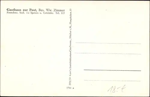 Ak Herschweiler Pettersheim in der Pfalz, Gasthaus zur Post, Straßenansicht