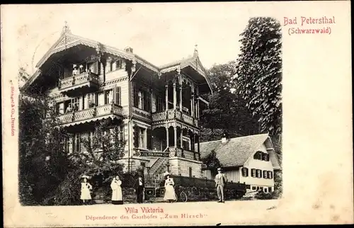 Ak Bad Peterstal Griesbach im Schwarzwald Baden, Villa Viktoria, Dependance Gasthof Zum Hirsch