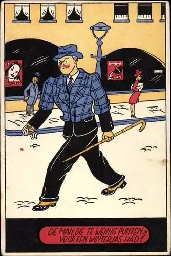 Ak De man die te weinig punten voor een winterjas had, Mann