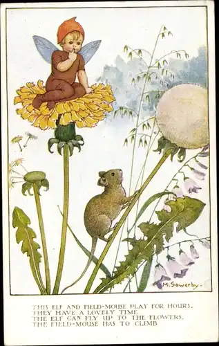 Künstler Ak Sowerby, M., The Elf and Field Mouse play for hours