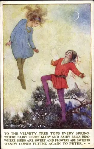 Künstler Ak Sowerby, M., Wendy and Peter Pan