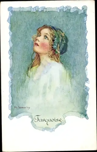 Künstler Ak Sowerby, M., Turquoise, Mädchenportrait