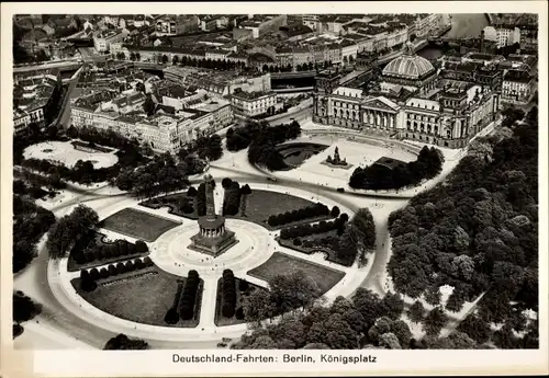 Foto Berlin Tiergarten, Zeppelin Fliegeraufnahme, Deutschland Fahrten, Königsplatz, Reichstag