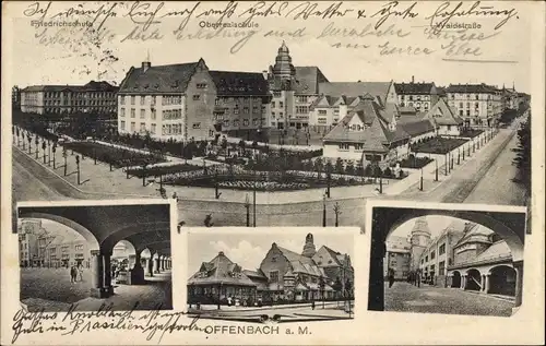 Ak Offenbach am Main Hessen, Friedrichschule, Oberrealschule, Waldstraße