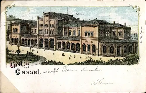Litho Kassel in Hessen, Blick auf den Bahnhof