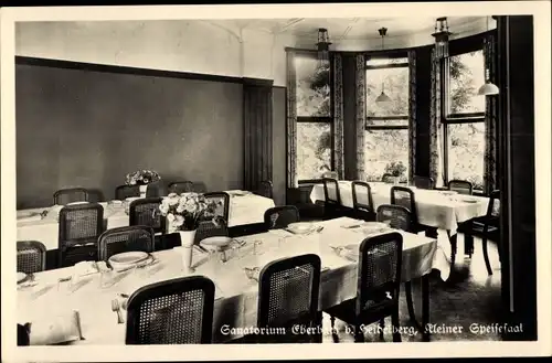 Ak Rockenau Eberbach am Neckar, Sanatorium Eberbach, Innenansicht, kleiner Speisesaal