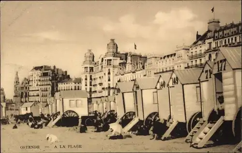 Ak Oostende Ostende Westflandern, a la Plage