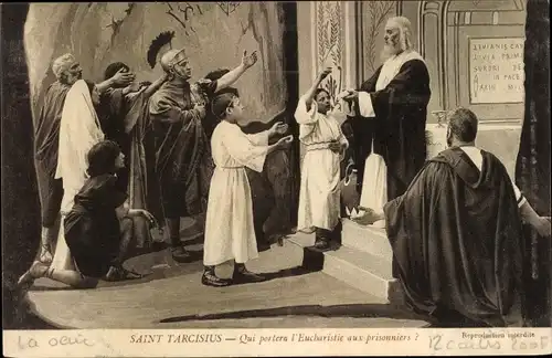 Ak Theaterszene, Saint Tarcisius, Qui portera l'Eucharistie aux prisonniers