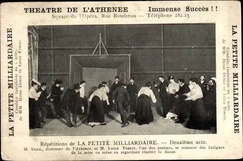 Ak Theaterszene, Repetitions de la Petite Milliardaire