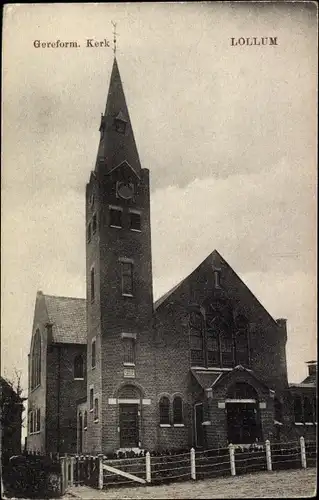 Ak Lollum Súdwest Fryslân Friesland Niederlande, Gereform. Kerk