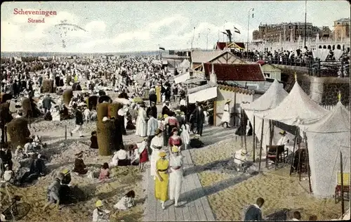 Ak Scheveningen Den Haag Südholland, Strand, Zelte