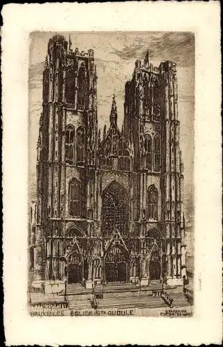 Ak Bruxelles Brüssel, Eglise Ste Gudule