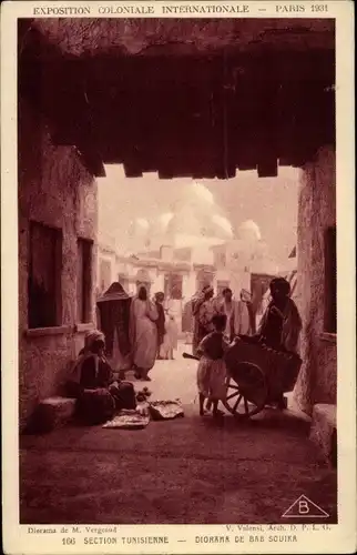 Ak Exposition Coloniale Int. Paris 1931, Section Tunisienne, Diorama de Bab Souika