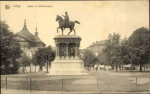 Ak Liège Lüttich Wallonien, Statue de Charlemagne