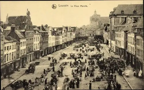 Ak Louvain Leuven Flämisch Brabant, Le Vieux Marché, Marktplatz