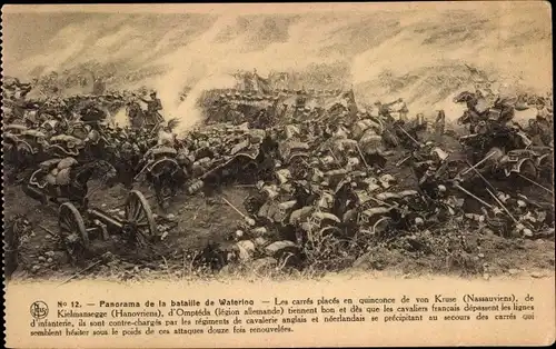 Ak Waterloo Wallonisch Brabant, Panorama de la bataille de Waterloo, von Kruse, de Kielmansegge