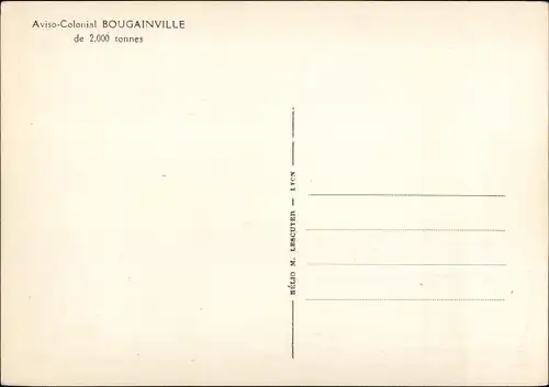 Ak Französisches Kriegsschiff, Bougainville, Aviso Colonial