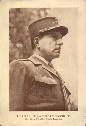 Ak General Jean de Lattre de Tassigny, Chef de la Premiere Armee Francaise