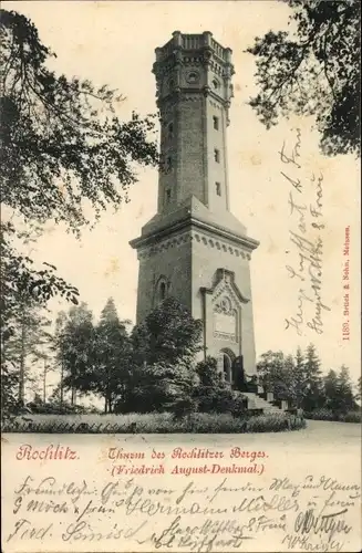 Ak Rochlitz an der Mulde, Turm auf dem Rochlitzer Berg, Friedrich August Denkmal