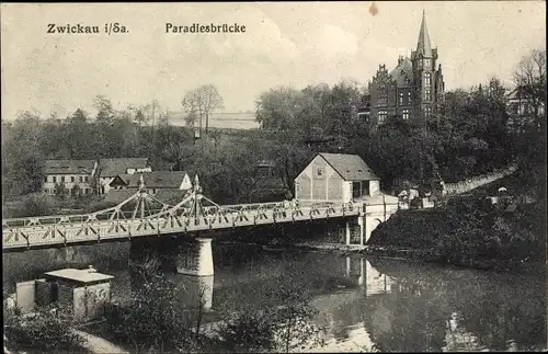 Ak Zwickau in Sachsen, Paradiesbrücke