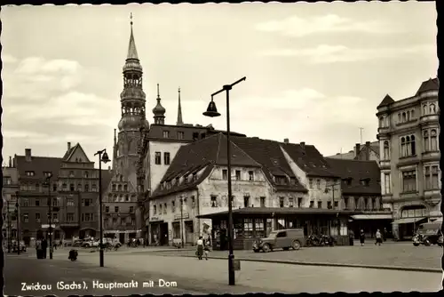 Ak Zwickau in Sachsen, Hauptmarkt mit Dom