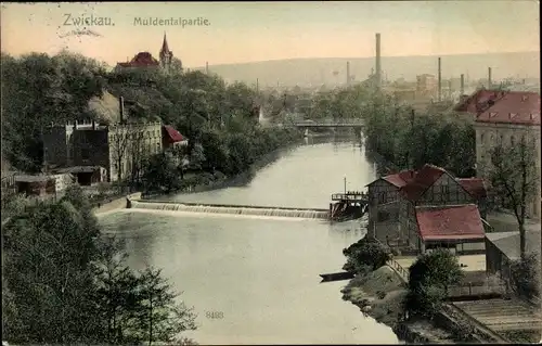 Ak Zwickau in Sachsen, Muldentalpartie