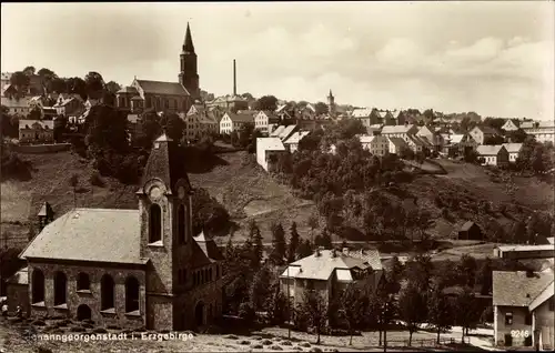Ak Johanngeorgenstadt im Erzgebirge Sachsen, Panorama, Kirchen