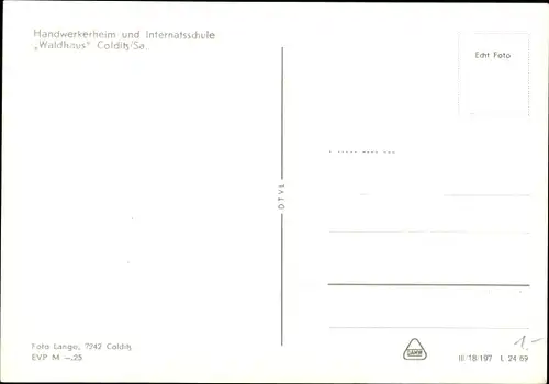 Ak Colditz in Sachsen, Handwerkerheim und Internatsschule Waldhaus, Speisesaal