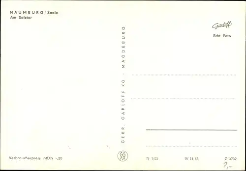 Ak Naumburg an der Saale, Am Salztor