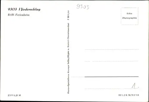 Ak Niederschlag Bärenstein Erzgebirge, RAW-Ferienheim, Winteransicht