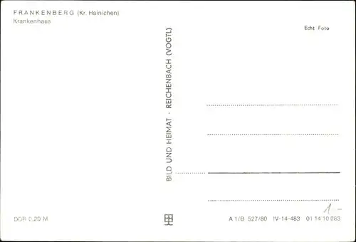 Ak Frankenberg in Sachsen, Krankenhaus