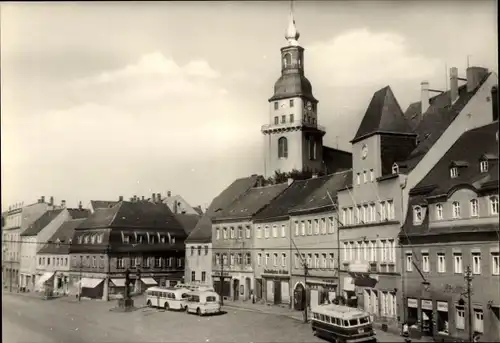 Ak Frankenberg in Sachsen, Platz der Einheit, Busse, Geschäfte
