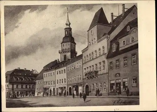 Ak Frankenberg in Sachsen, Markt, Geschäfte