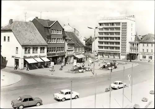 Ak Mühlhausen in Thüringen, Wilhelm Pieck-Platz, Autos, Vogelperspektive