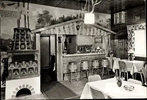 Ak Ruhla in Thüringen, Ruhlaer Ski Hütte, Kamin