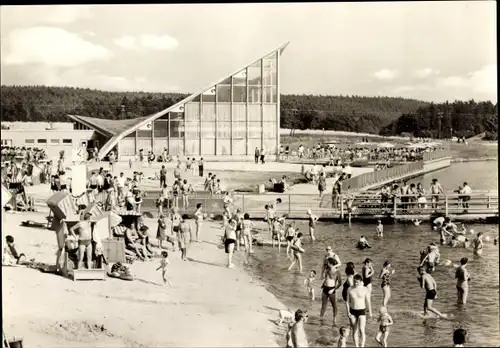 Ak Hohenfelden Weimarer Land, Stausee, Badegäste, Strandkorb