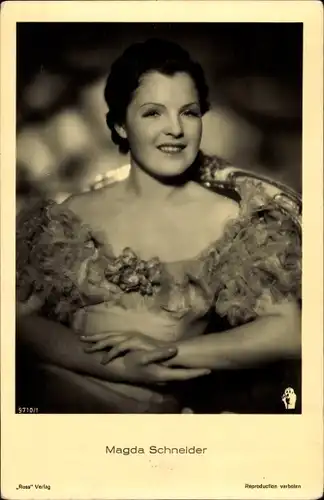 Ak Schauspielerin Magda Schneider, Portrait, Ross Verlag 9710 1