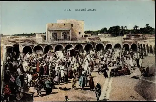 Ak Scènes & Types, Marché arabe