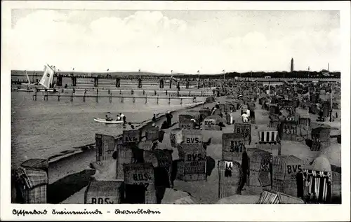 Ak Świnoujście Swinemünde Pommern, Strandpartie, Strandkörbe