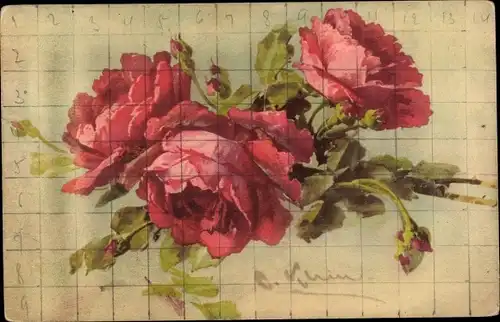 Künstler Litho Klein, Catharina, Rosen