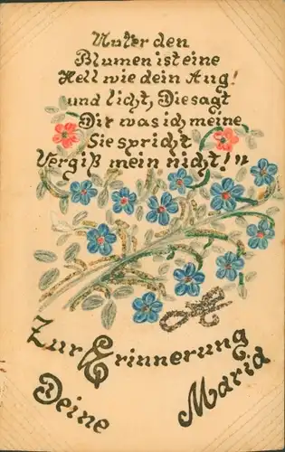 Künstler Ak Vergissmeinnicht, Weihnachten