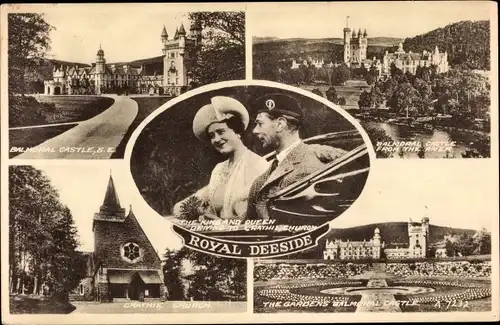 Ak King George VI and Queen Elizabeth, Royale Deeside, Balmoral Castle, Church