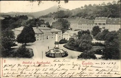 Ak Teplice Teplitz Schönau Reg. Aussig, Steinbad und Stephansbad