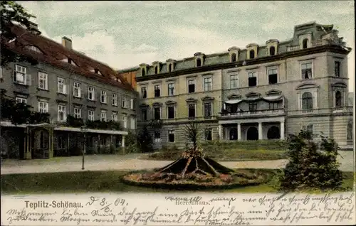 Ak Teplice Teplitz Schönau Reg. Aussig, Herrenhaus