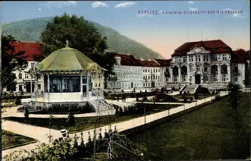 Ak Teplice Teplitz Schönau Reg. Aussig, Kaiserin Elisabeth Bad, Anlagen