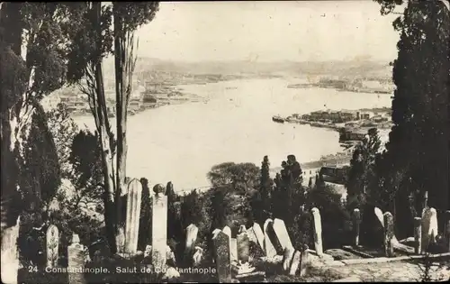 Ak Konstantinopel Istanbul Türkei, Blick vom Berg auf die Gegend