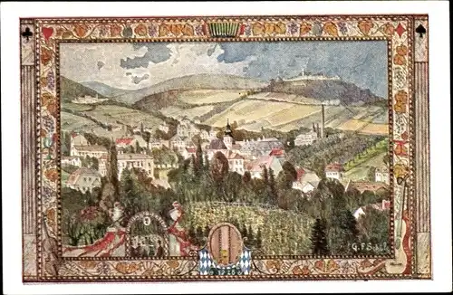 Künstler Ak Wien 19 Döbling Grinzing, 10. Deutsches Sängerbundesfest 1928, Kahlenberg