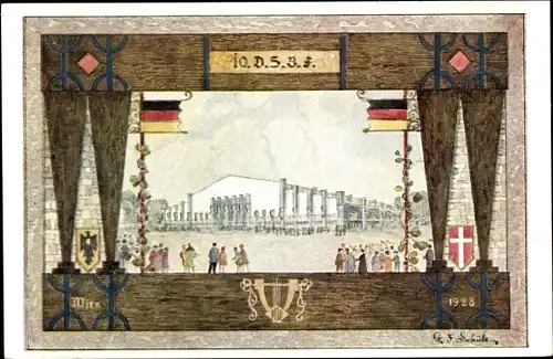 Künstler Ak Wien, 10. Deutsches Sängerbundesfest 1928, Sängerhalle